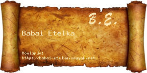 Babai Etelka névjegykártya